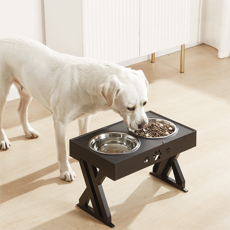 Bol en acier inoxydable pour animaux.