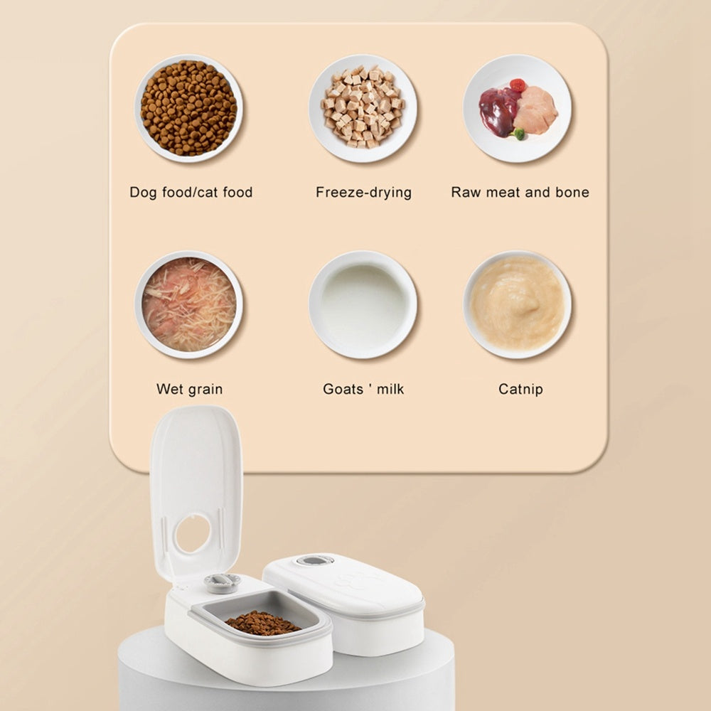 Distributeur de nourriture avec minuteur intelligent pour chiens et chats.