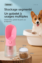 Croquettes, tasse à eau pour chien et sac poubelle : 3 en 1 !