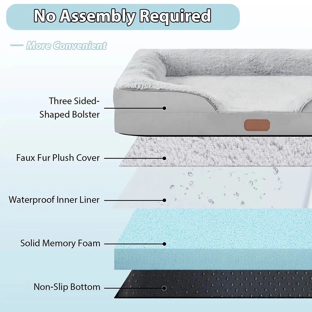 Sofa orthopédique pour votre chien, haute qualité.