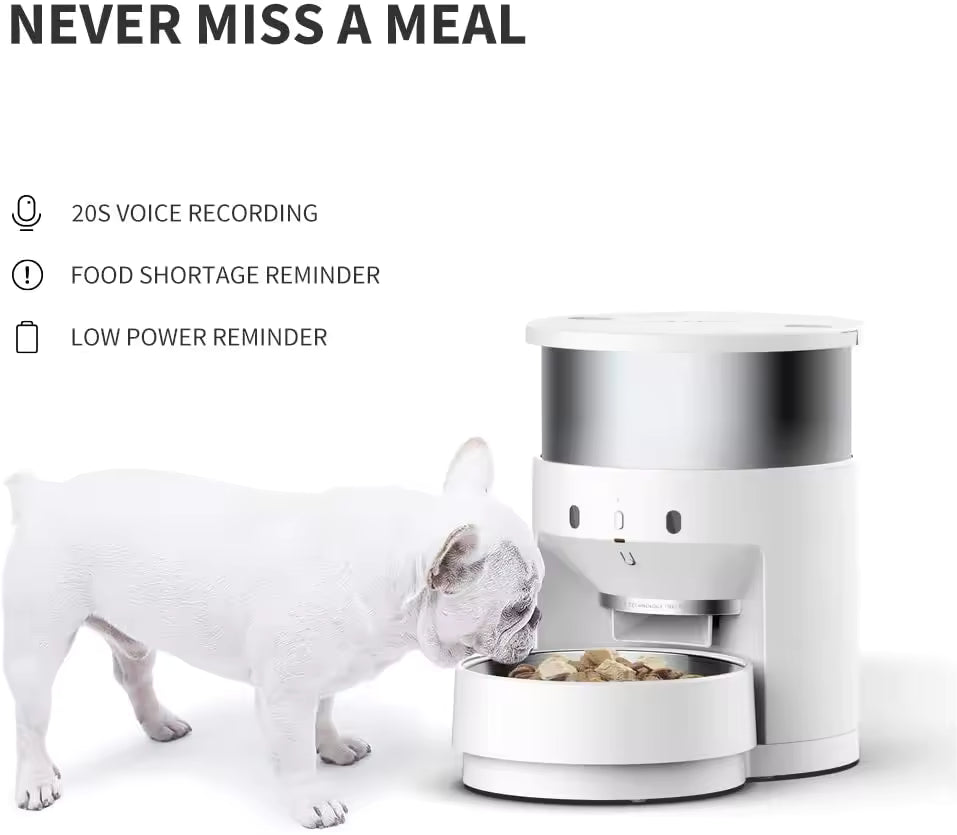 Distributeur automatique intelligent de croquettes pour animaux.