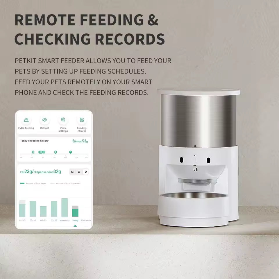 Distributeur automatique intelligent de croquettes pour animaux.