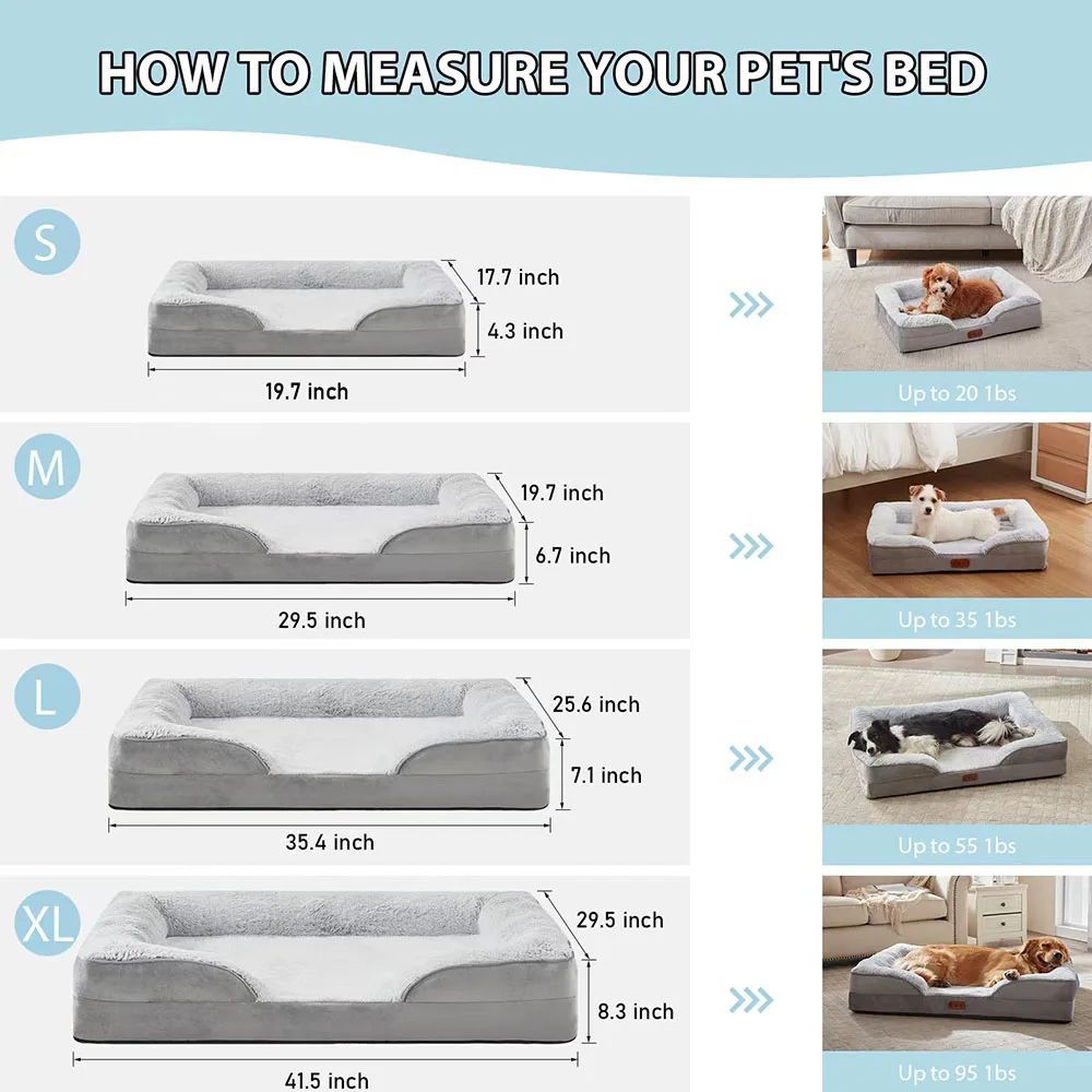Sofa orthopédique pour votre chien, haute qualité.