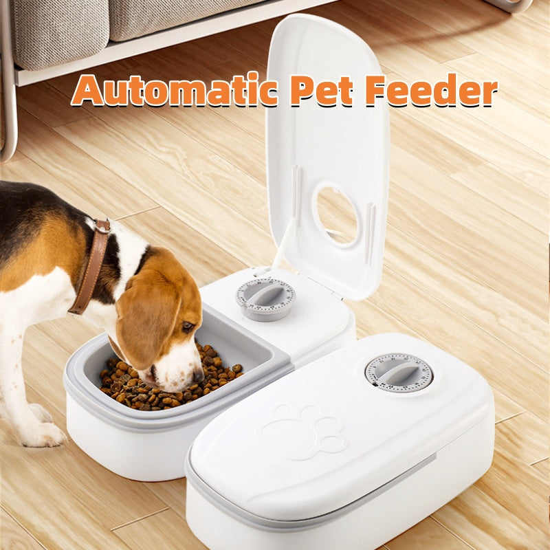 Distributeur de nourriture avec minuteur intelligent pour chiens et chats.