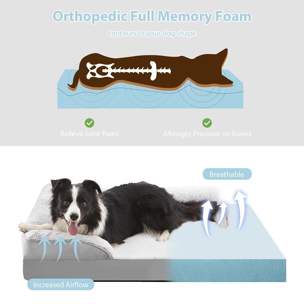 Sofa orthopédique pour votre chien, haute qualité.